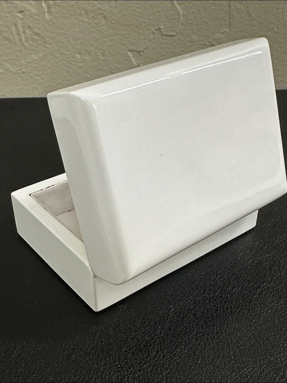 Premium White Lacquered Wooden Double Ring Box • Ring Bearer Box